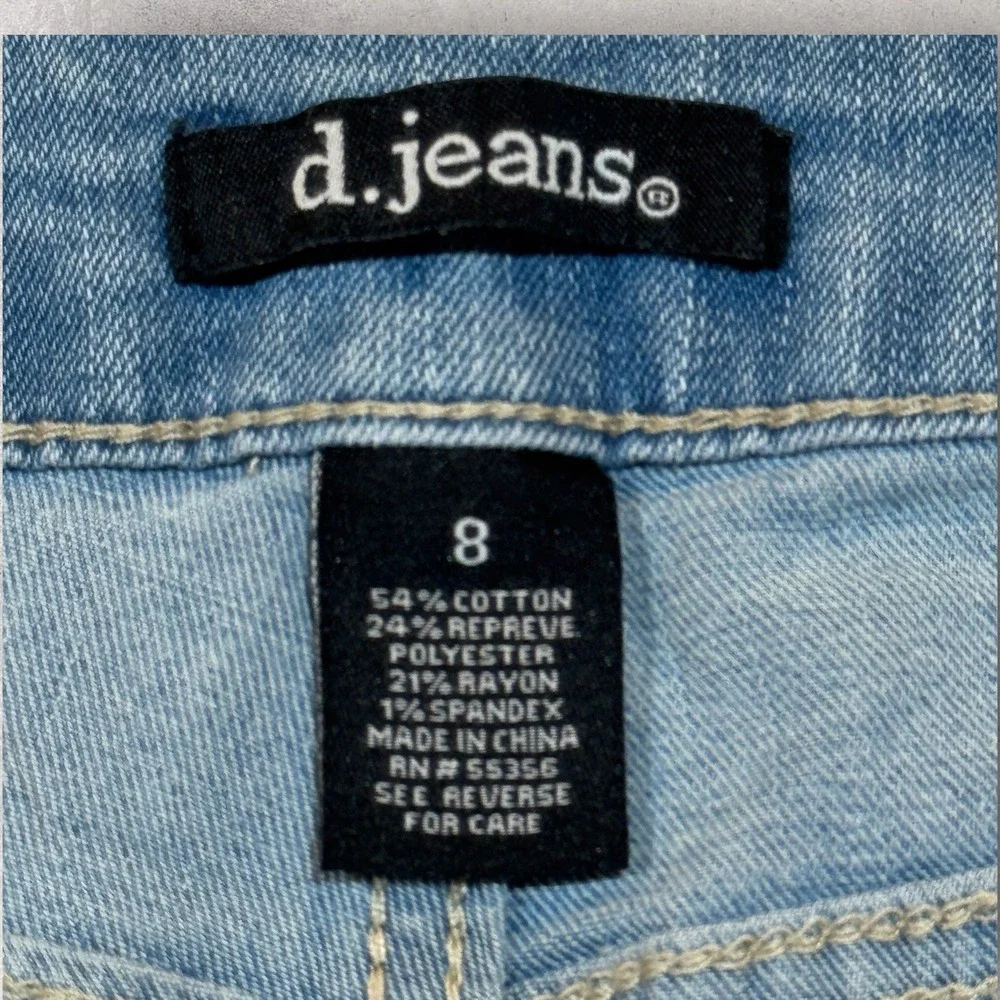 d.jeans Denim Shorts Women's 8 Blue Raw Hem Cuffed